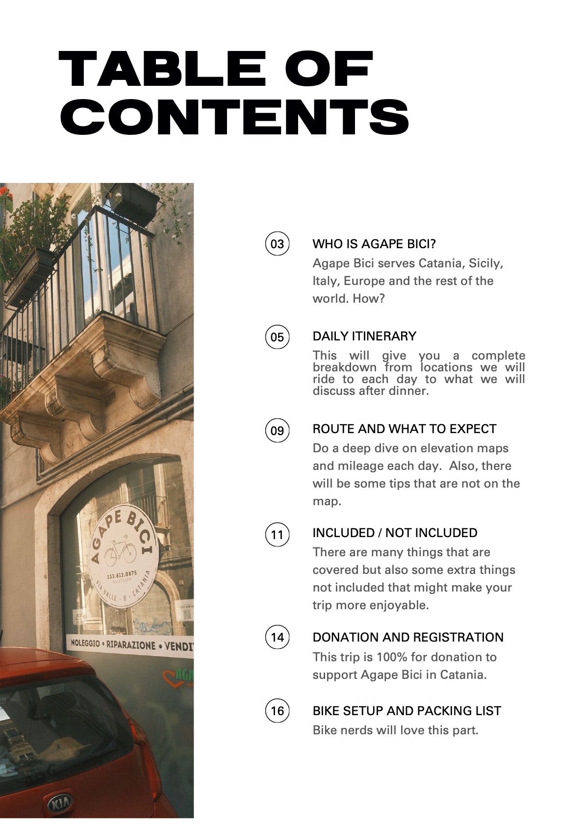 Agape Bici brochure page 2